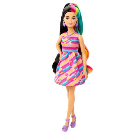 Barbie Totally Hair - Baba Szívecskés hajdísszel