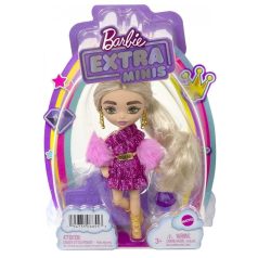 Barbie Extra Minis - Mini baba flitteres pink ruhában