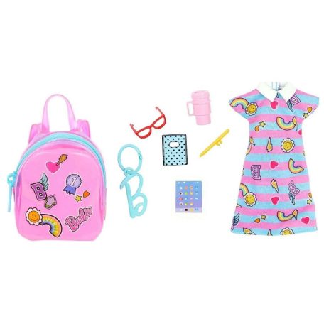 Barbie - Rózsaszín hátizsák csíkos ruhával