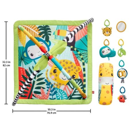 Fisher-Price 3 az 1-ben Esőerdős játszószőnyeg zsiráfos pocakpárnával