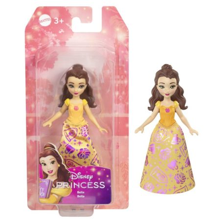 Disney Hercegnők - Mini Belle hercegnő baba csillogó ruhában
