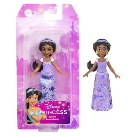 Disney Hercegnők - Mini Jázmin hercegnő baba csillogó ruhában