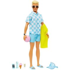   Barbie - Szőke Ken baba úszónadrággal és strandkiegészítőkkel