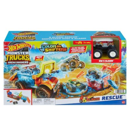 Hot Wheels Monster Trucks Arena Smashers - 5 Alarm Color Shifters Színváltós mentési művelet