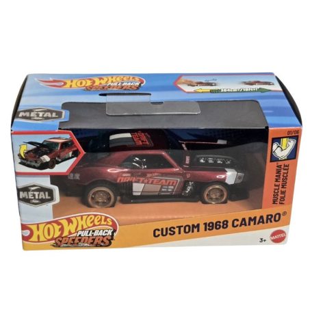 Hot Wheels Pull-Back Speeders - Muscle Mania 01/06 felhúzható kisautó - Custom 1968 Camaro (1:43)
