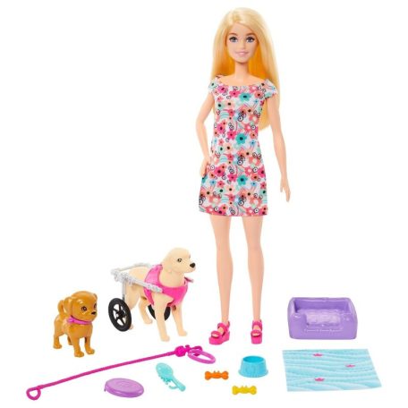 Barbie Gondoskodás játékszett - Kerekesszékes kutyussal