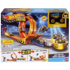   Hot Wheels: Monster Trucks Bigfoot 2 az 1-ben hurok-és ugratópálya 50. évfordulós járgánnyal