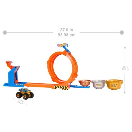 Hot Wheels: Monster Trucks Bigfoot 2 az 1-ben hurok-és ugratópálya 50. évfordulós járgánnyal