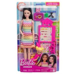   Barbie Karrier játékszett - Fekete hajú tanító néni kisdiákkal