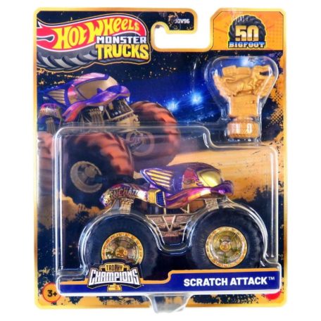Hot Wheels Monster Trucks Bajnok kisautó serleggel - Scrath Attack (1:64)