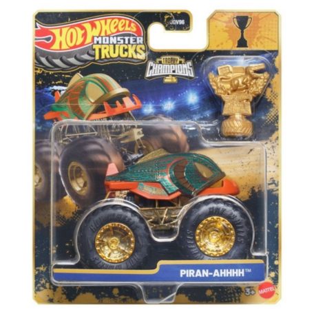 Hot Wheels Monster Trucks - Trophy Champions bajnok kisautó serleggel - Pirah-AHHHH (1:64)