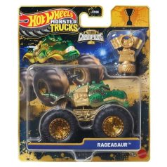   Hot Wheels Monster Trucks - Trophy Champions bajnok kisautó serleggel - Rageasaur (1:64)
