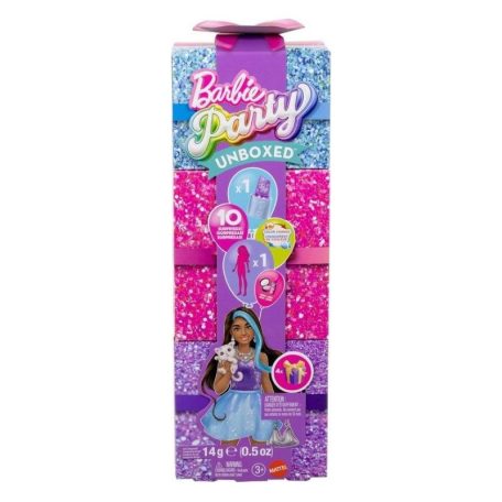 Barbie Party Reveal Glamour meglepetés divatbaba (lila)