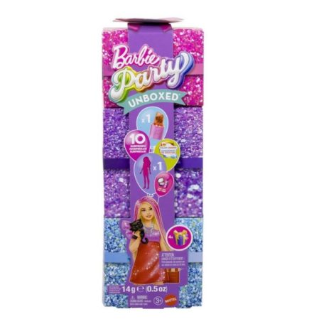 Barbie Party Reveal Glamour meglepetés divatbaba (piros)