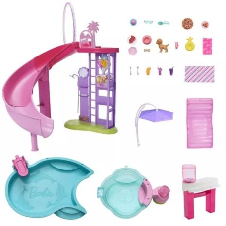 Barbie medencés buli játékszett