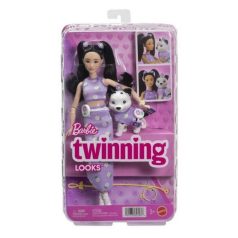   Barbie Kiskedvenc divatduó - Margaréta mintás lila ruhás divatbaba és kutyus figura