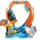 Hot Wheels Monster Trucks Mega-Wrex spirális cápás ütközés pályaszett