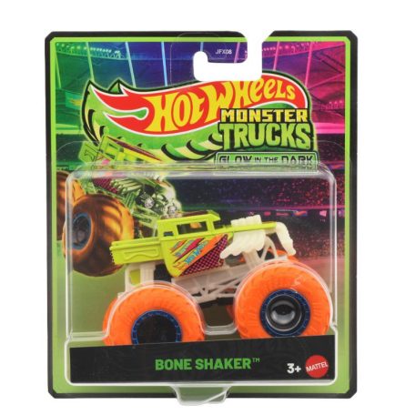 Hot Wheels Monster Trucks - Glow in the Dark játékautó - Bone Shaker (1:64)
