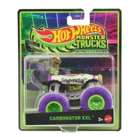 Hot Wheels Monster Trucks - Glow in the Dark játékautó - Carbonator XXL (1:64)