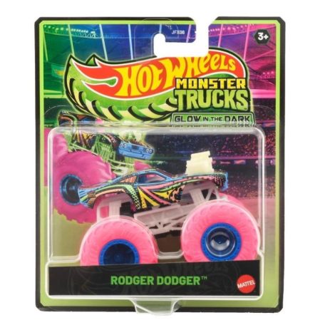 Hot Wheels Monster Trucks Glow in the Dark sötétben világító játékautó - Rodger Dodger (1:64)