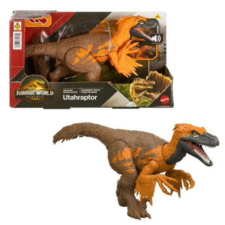 Jurassic World: Újjászületés - Wild Roar - Utahraptor támadó dinó figura hanggal