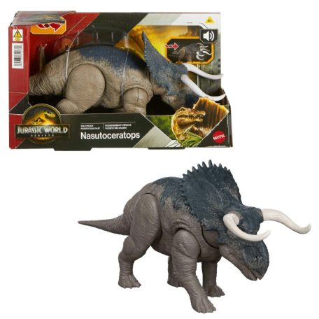 Jurassic World: Újjászületés - Wild Roar - Nasutoceratops támadó dinó figura hanggal