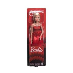   Barbie Fashionista játékbaba piros ruhában (80. évfordulós kiadás)