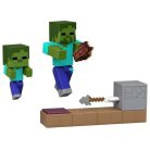 Minecraft Redstone Charged játékfigura szett - Zombi nyilas csapda