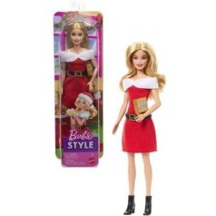   Barbie Fashionista Barátnők stílusos divatbaba Mikulás inspirálta ruhában