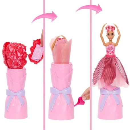 Barbie Petal POP - Virágvarázs illatos meglepetés baba - Rózsa
