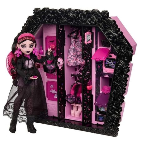 Monster High Rémtrendi öltöző Draculaura játékbabával