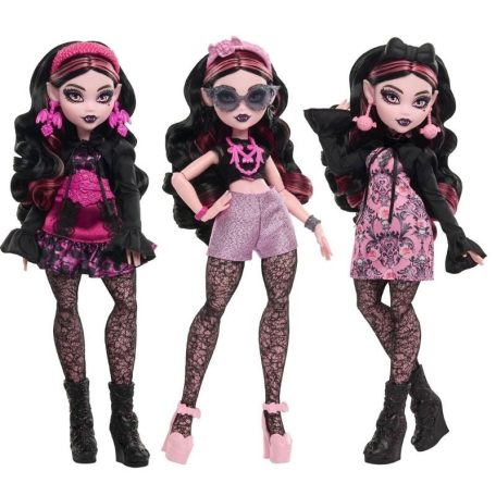 Monster High Rémtrendi öltöző Draculaura játékbabával