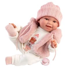 LLorens Chloe síró baba mellényben (38 cm)