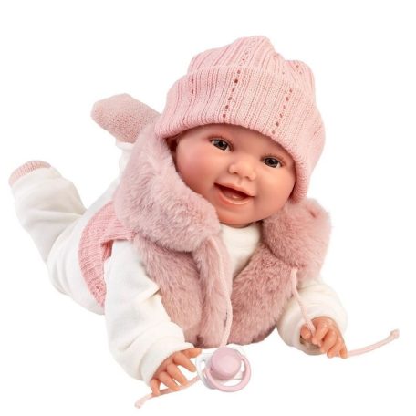 LLorens Chloe síró baba mellényben (38 cm)