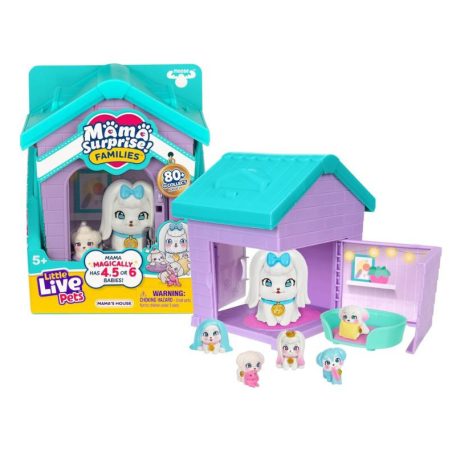 Little Live Pets Mama Surprise Családok játékszett - Máltai selyemkutya családi kutyaház