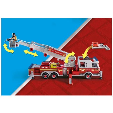 Playmobil City Action 70935 Tűzoltóautó: US Tower Ladder