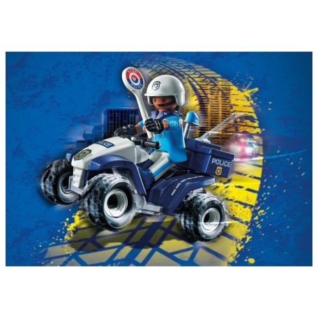 Playmobil City Action 71092 Rendőr speed quad hátrahúzható motorral
