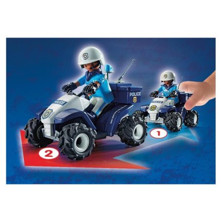 Playmobil City Action 71092 Rendőr speed quad hátrahúzható motorral