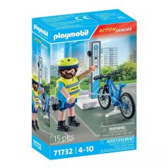   Playmobil Action Heroes 71732 Kerékpáros rendőr töltőállomással