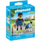 Playmobil My Life 71740 Kocogó srác border collie-val