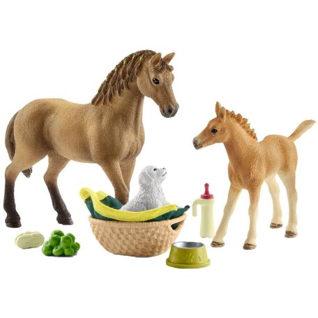 Schleich Horse Club 42432 Sarah kis állatai ápoló szettel