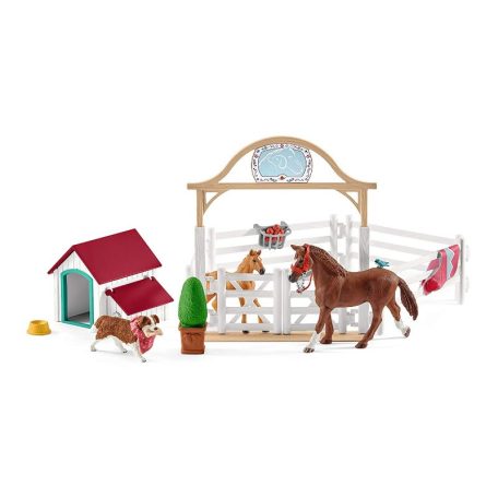 Schleich Horse Club 42458 Hannah vendéglova Ruby kutyussal