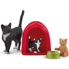 Schleich Farm World 42501 Játékélmény aranyos cicáknak játékszett