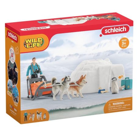 Schleich Wild Life 42558 Szánhúzó kutyás játékszett