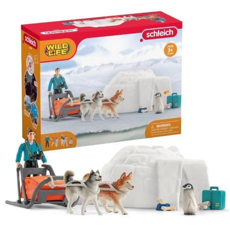 Schleich Wild Life 42558 Szánhúzó kutyás játékszett