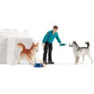 Schleich Wild Life 42558 Szánhúzó kutyás játékszett