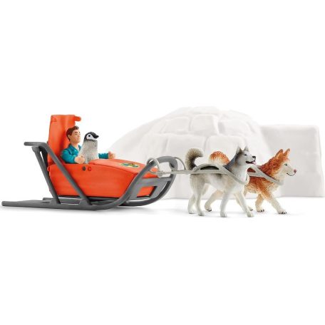 Schleich Wild Life 42558 Szánhúzó kutyás játékszett