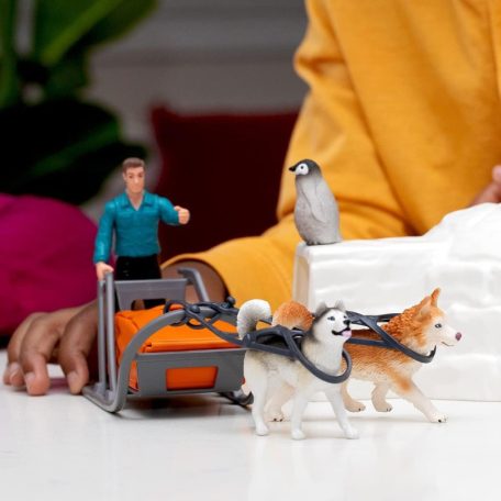 Schleich Wild Life 42558 Szánhúzó kutyás játékszett