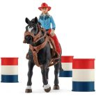 Schleich Farm World 42576 Hordóverseny tehenészlánnyal