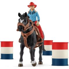 Schleich Farm World 42576 Hordóverseny tehenészlánnyal